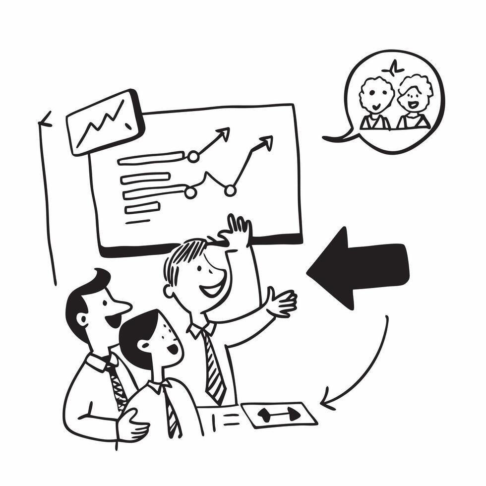 Sales leader coaching team members concept as A sales leader coaching team members symbolizing high performance in time management and effective leadership driving sales growth in v1 vector