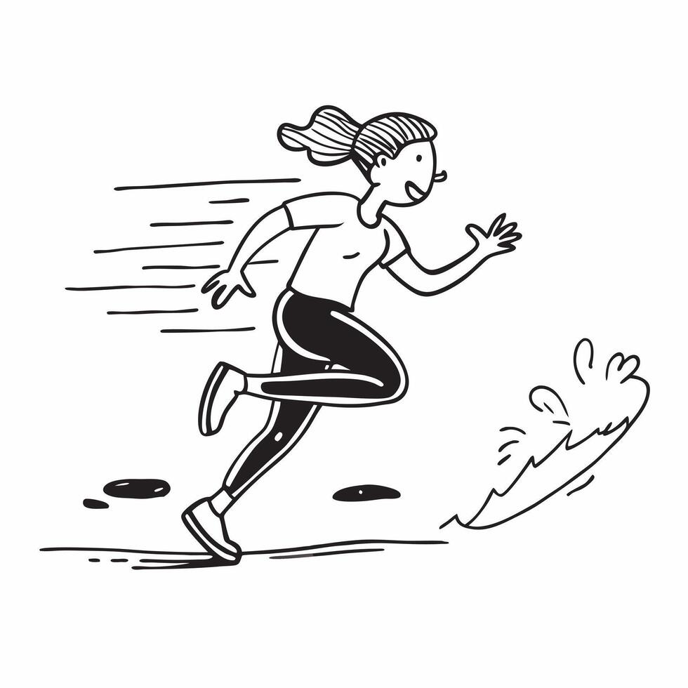 Running in the park concept as A woman running in the park emphasizing the physical fitness and enjoyment involved in this healthy and invigorating hobby in Photo Stock Concept v1 vector