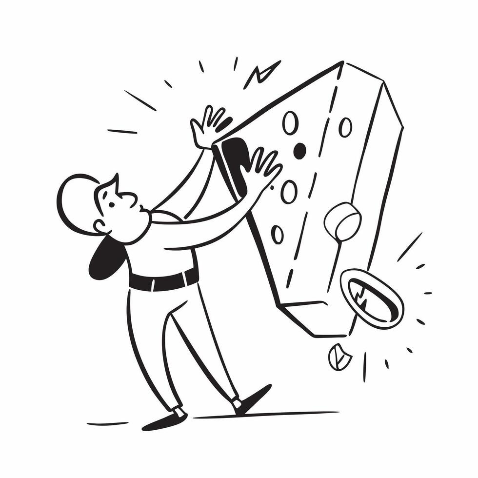 Rock climbing indoors concept as A man rock climbing indoors emphasizing the physical challenge and thrill of this engaging and adventurous hobby in Photo Stock Concept v1 vector