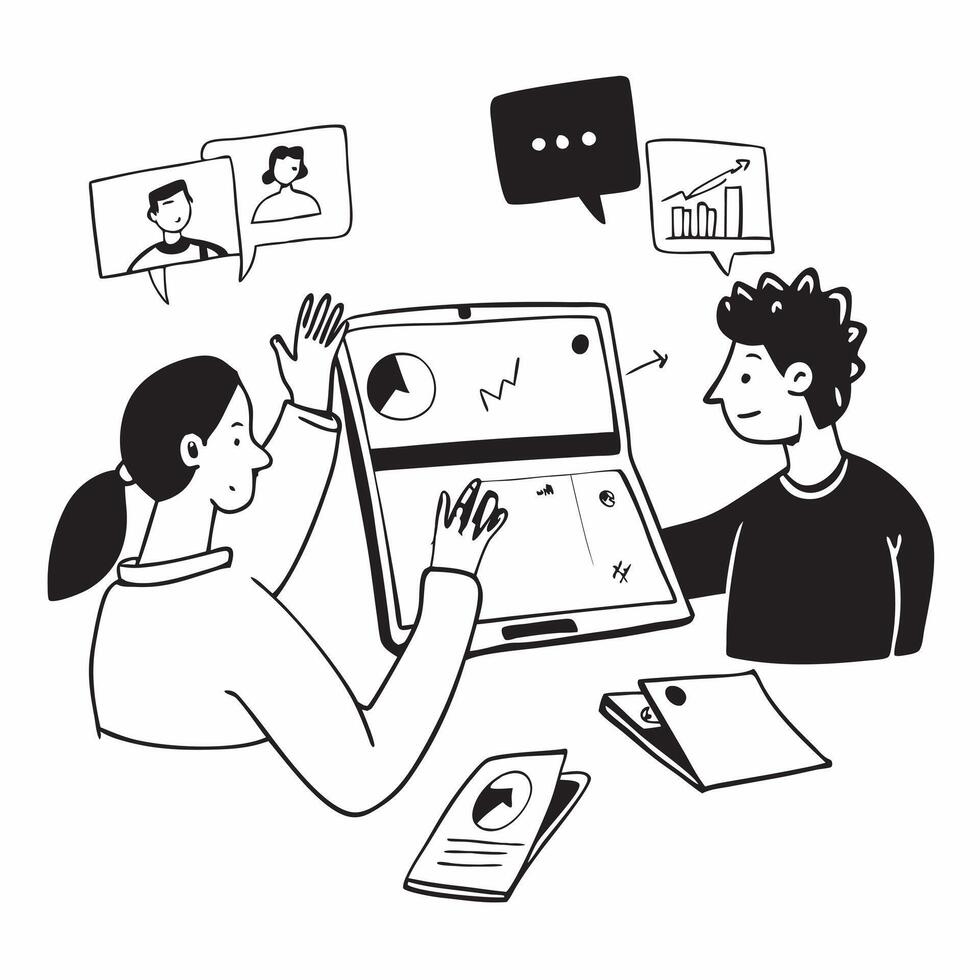 Remote team in a virtual meeting concept as A remote team engaged in a virtual meeting using conferencing tools highlighting the shift to digital communication in Photo Stoc v1 vector