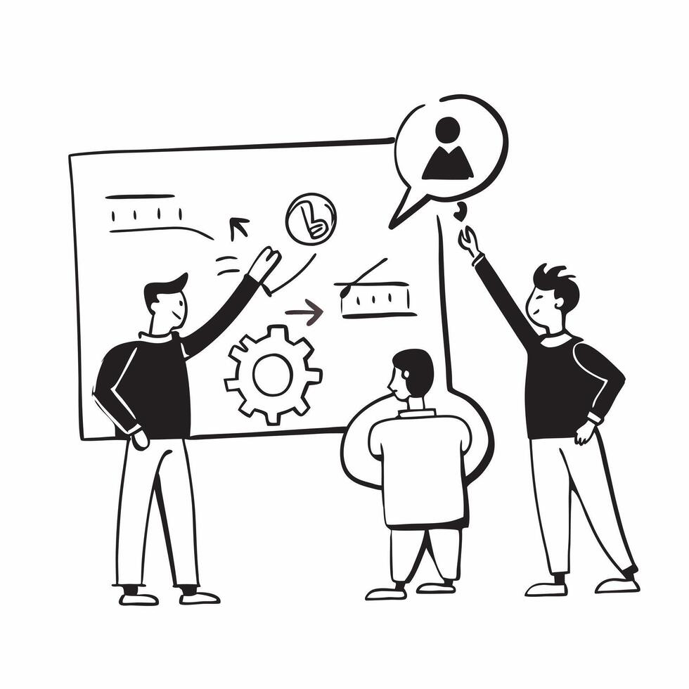 Project lead presenting a tech upgrade proposal to executives concept as A project lead presenting a detailed tech upgrade proposal to executives highlighting strategic planning an v1 vector