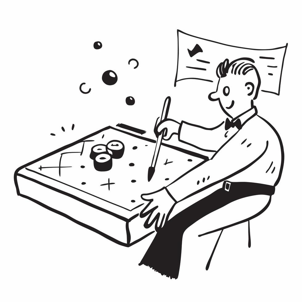 Playing pool concept as A man playing pool in a bar emphasizing the skill strategy and social aspects of this classic recreational hobby in Photo Stock Concept v1 vector