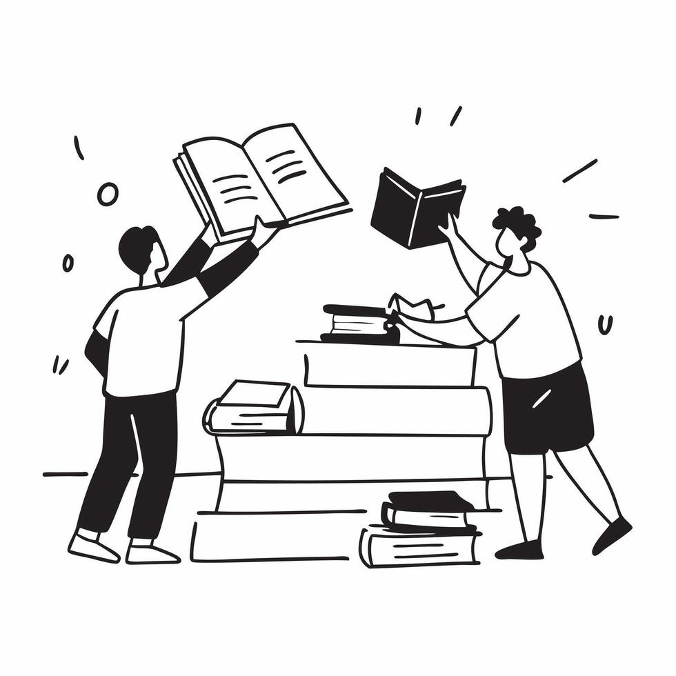People browsing books at a bookstore concept as A candid shot of people browsing books at a bookstore showcasing the curiosity leisure and casual interaction with natural expressio v1 vector