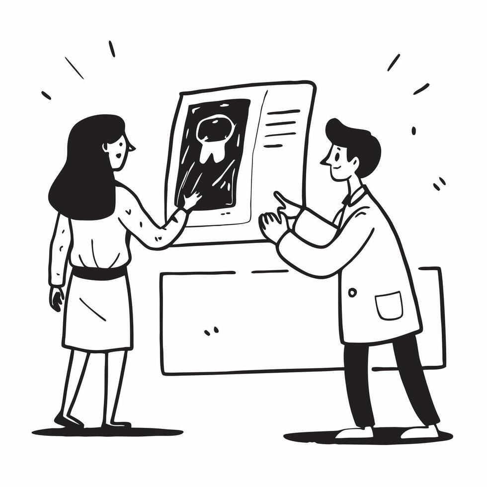 Patient in a radiology lab for an X ray concept as A patient receiving an X ray in a radiology lab highlighting the importance of diagnostic imaging in healthcare for accurate diag v1 vector