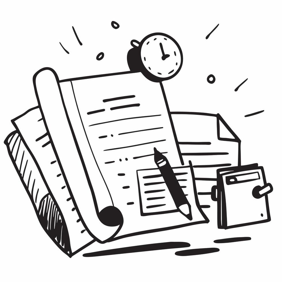 Organized desk with planner and clock concept as An organized desk with a planner and clock symbolizing effective time management planning and high productivity in the workplace i v1 vector