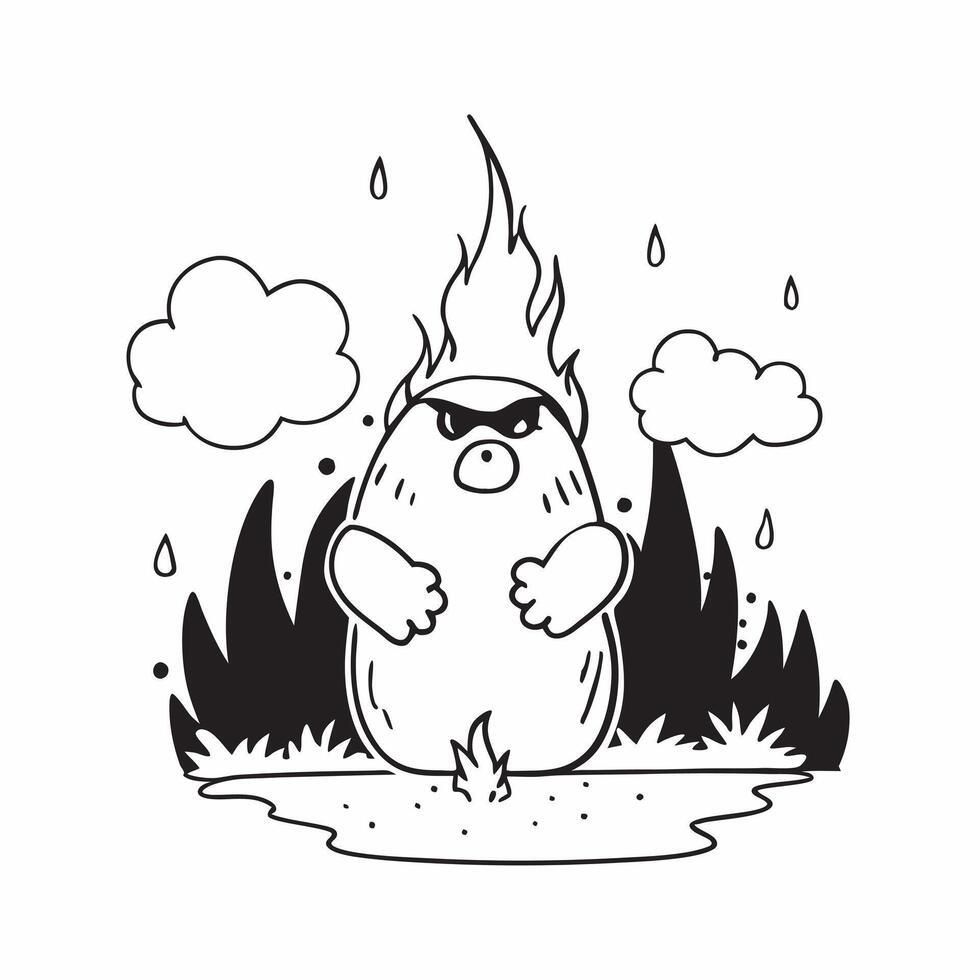 Orangutan in a burnt forest concept as High resolution image of an orangutan in a burnt forest with a glossy backdrop showcasing the impact of high carbon emissions and deforestati v1 vector
