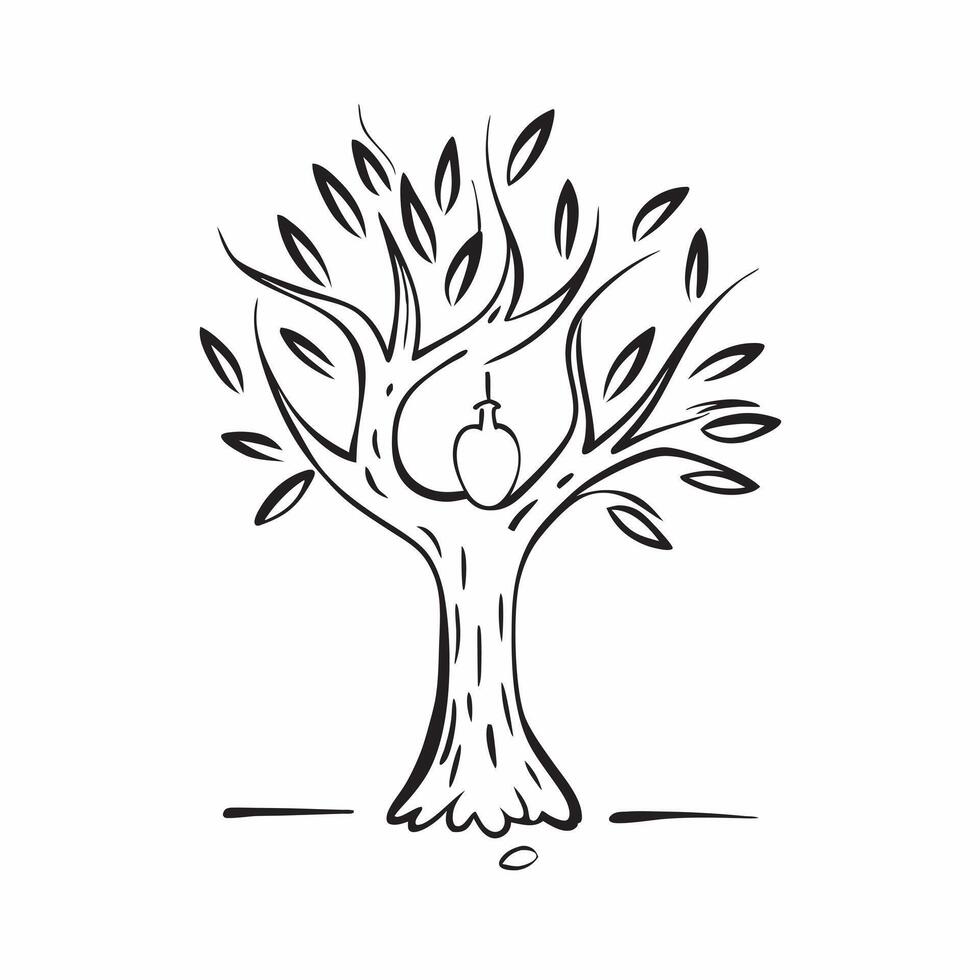Olive tree isolated on white background concept as A picturesque olive tree isolated on a white background featuring its gnarled trunk and silvery green leaves ideal for Mediterran Clean Version 2 vector