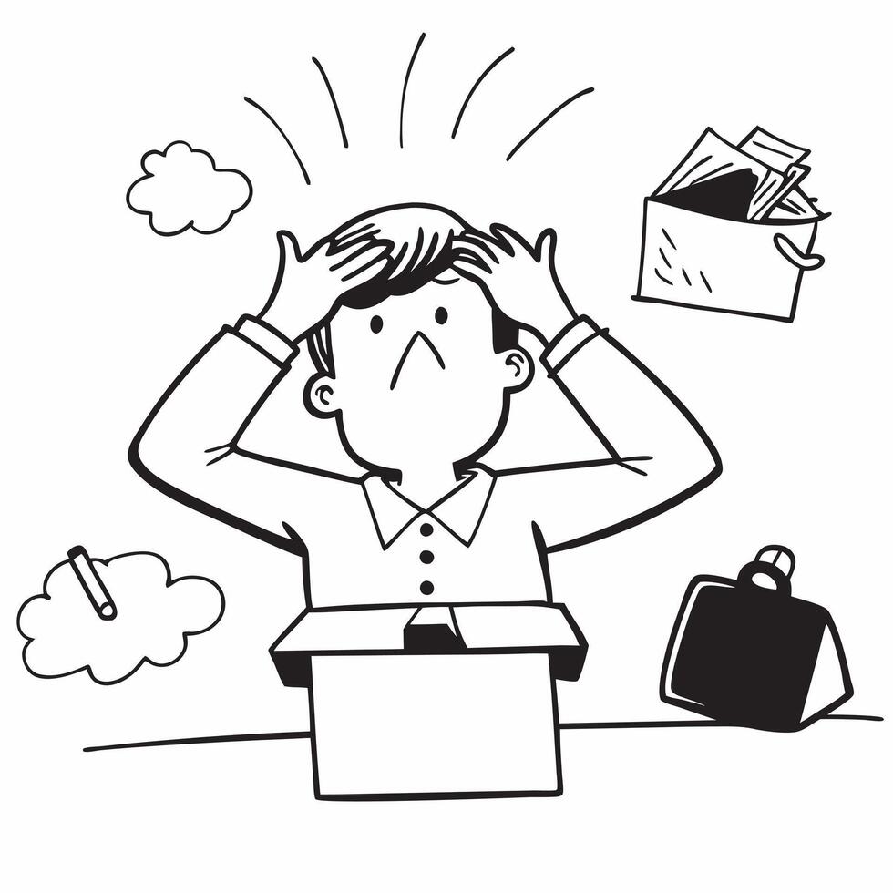 Office renovation delays concept as A business professional stressed by office renovation delays symbolizing a bad day filled with operational challenges and frustration in Photo v1 vector