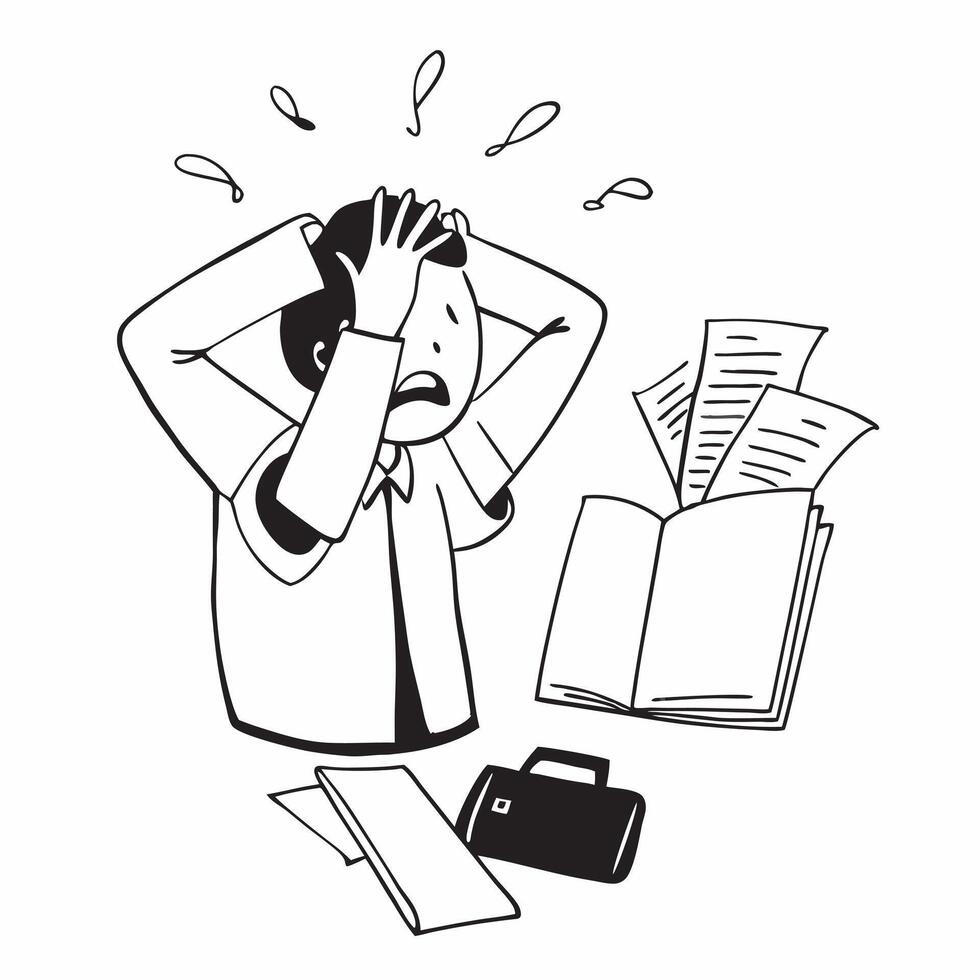 Missed deadline concept as A business professional stressed out by missing a deadline highlighting a bad day filled with pressure and the consequences of time management issues in v1 vector