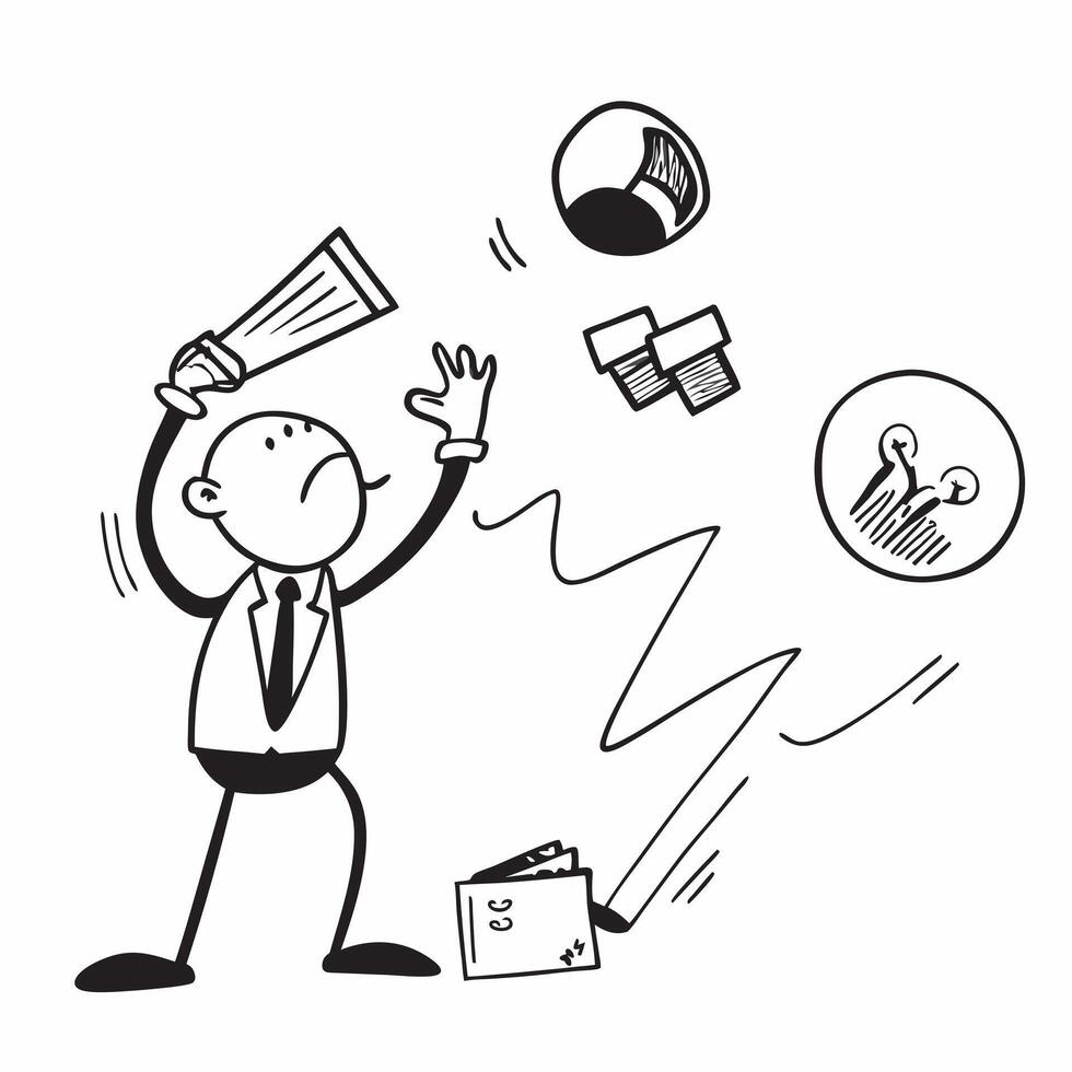 Marketing budget cut concept as A business professional stressed by a marketing budget cut highlighting a bad day filled with financial challenges and strategic adjustments in Pho v1 vector