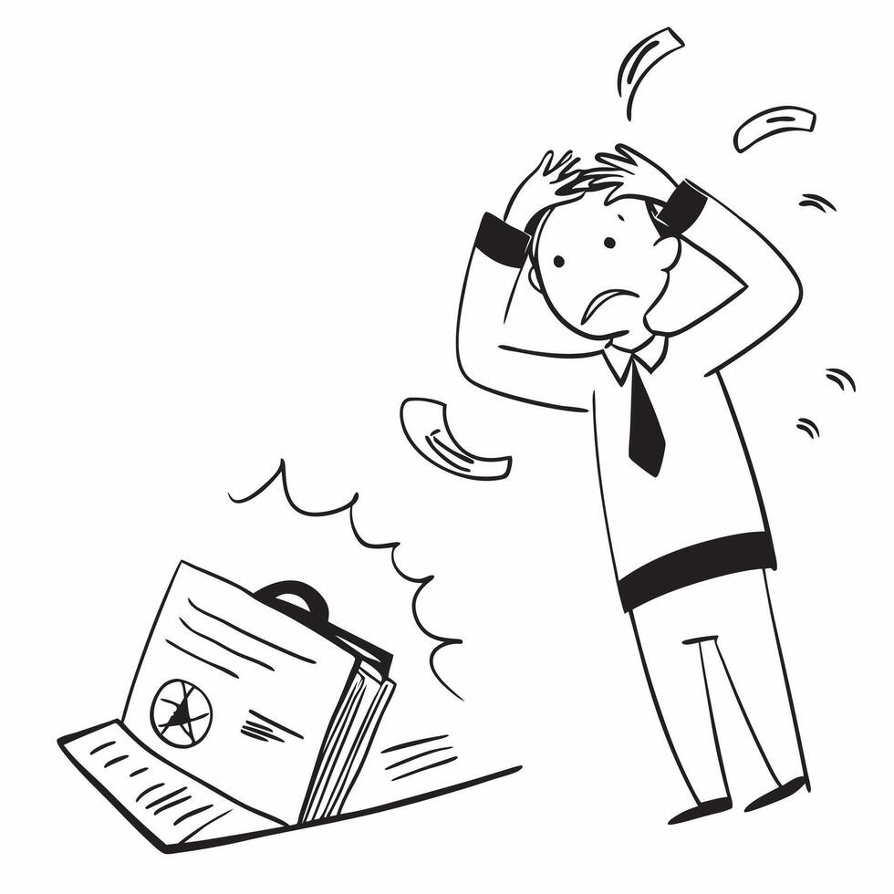 Marketing campaign flop concept as A business professional stressed by a marketing campaign flop highlighting a bad day filled with disappointment and the need for reevaluation in v1 vector