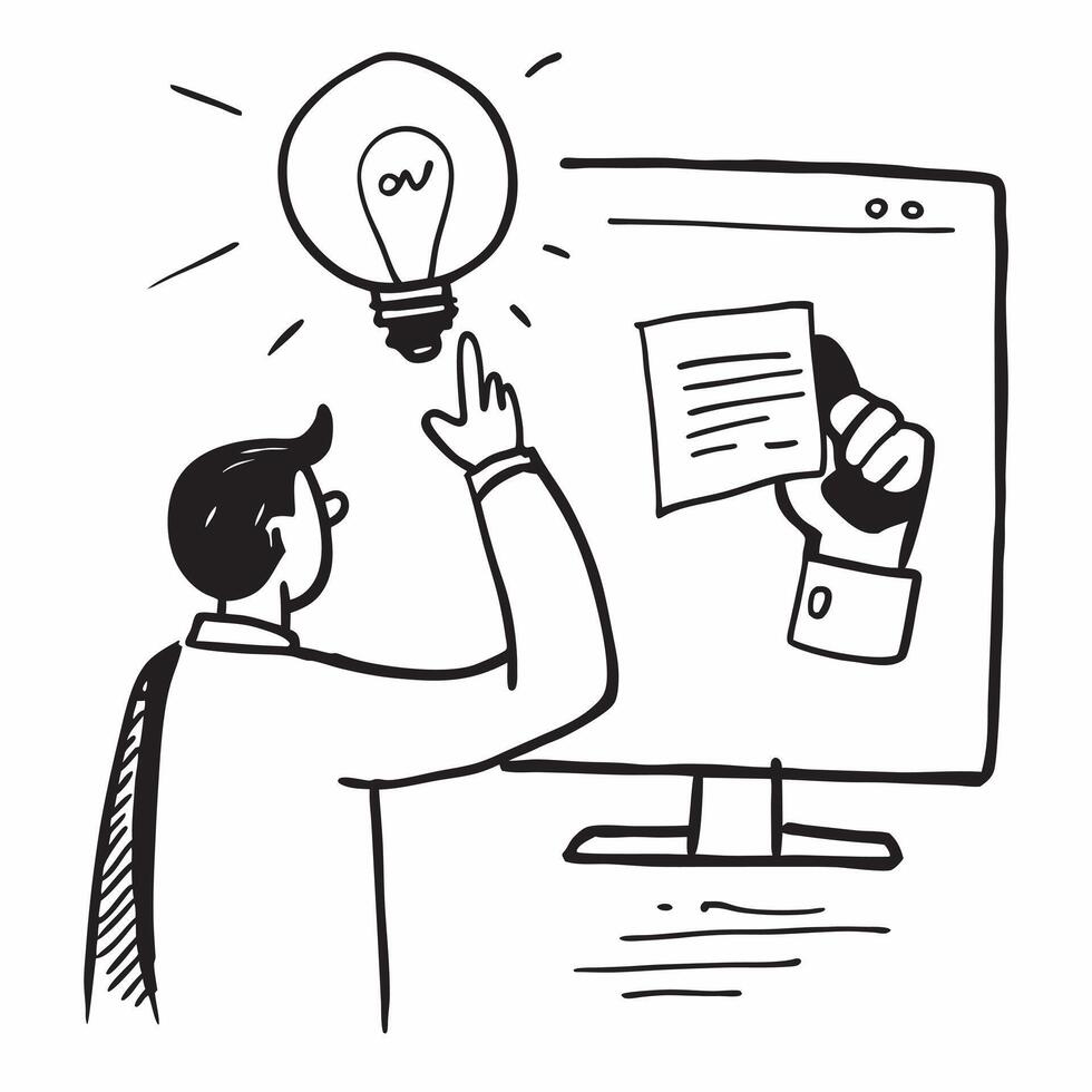 Man holding light bulb in office concept as A man holding a light bulb in an office highlighting the moment of inspiration and new ideas for work in Photo Stock Concept v1 vector