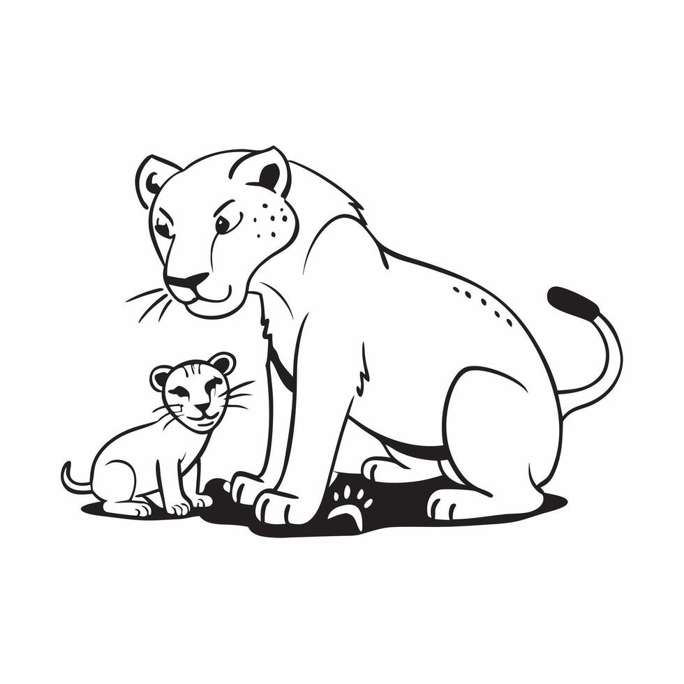 Lioness teaching cubs to hunt concept as A lioness teaching her cubs to hunt in the savannah emphasizing the importance of survival skills and family bonds in Photo Stock Concept v1 vector