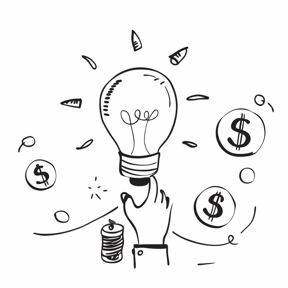 Lightbulb with coins surrounding it concept as A lightbulb with coins surrounding it symbolizing innovative ideas for cost saving energy efficiency and smart financial management Clean Version 2 vector