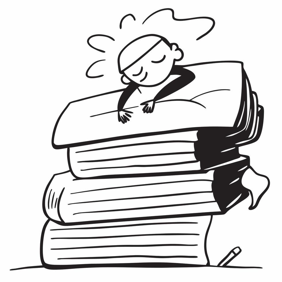 Lawyer napping on legal documents concept as A lawyer napping on a stack of legal documents in their office highlighting the intense workload and stress of the legal profession in v1 vector