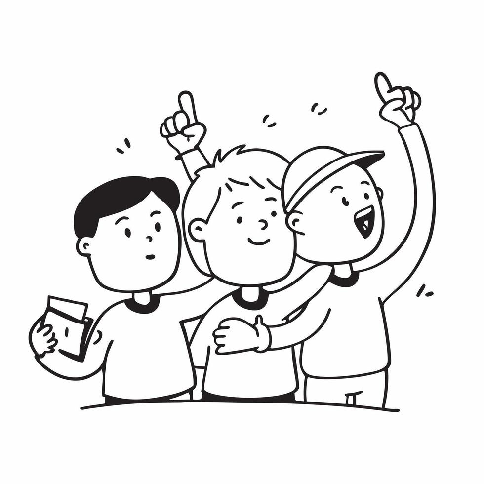 Kids cheering at a little league game concept as A group of children enthusiastically cheering for their friends at a little league baseball game Ideal for content about sports yo v1 vector