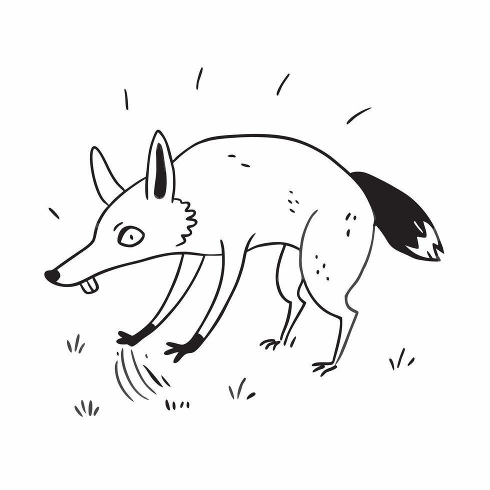 Jackal hunting in grasslands concept as A jackal hunting in the grasslands highlighting its cunning and adaptability as a small predator in Photo Stock Concept v1 vector
