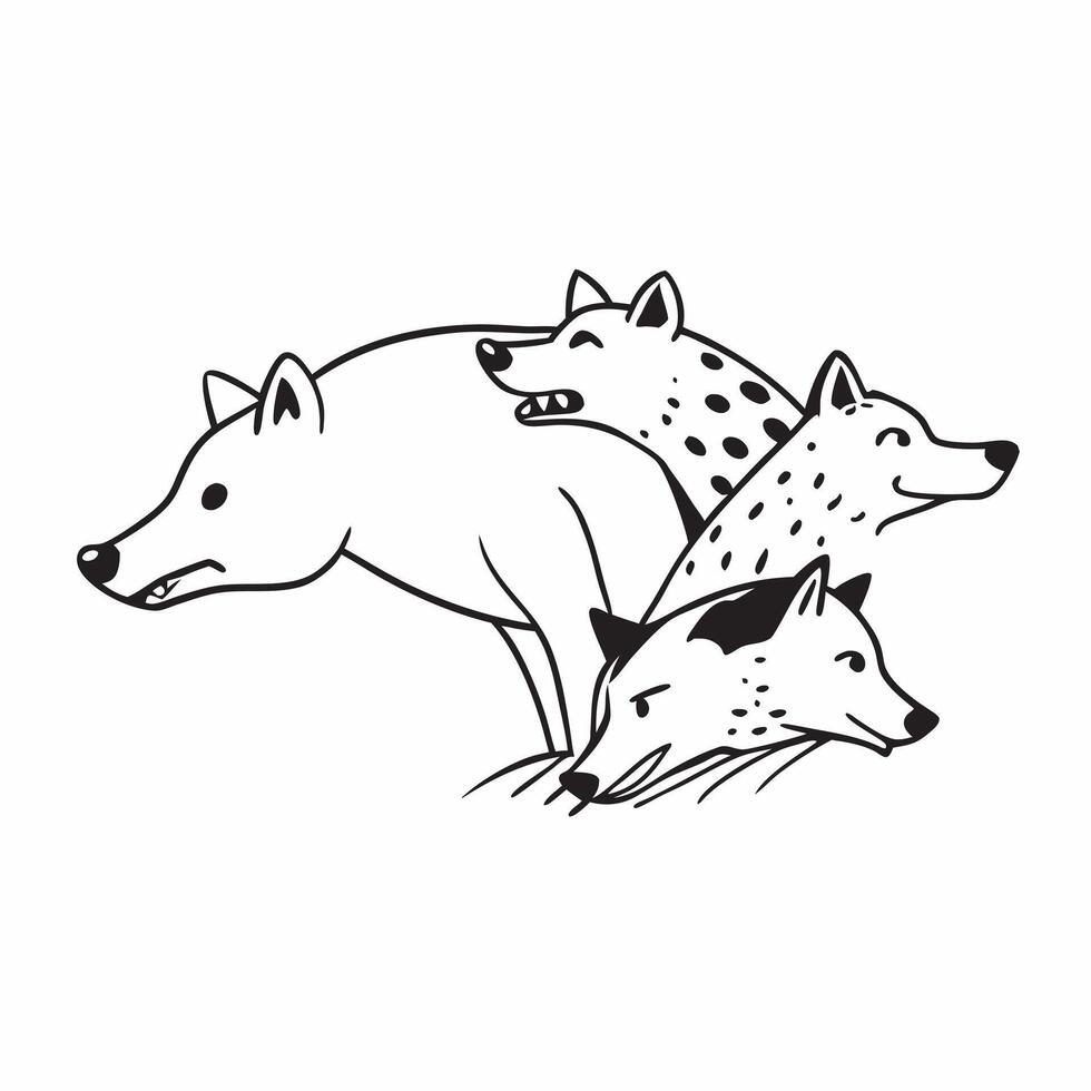Hyenas hunting in pack concept as A pack of hyenas hunting together emphasizing teamwork and the strategic nature of their hunt in the wild in Photo Stock Concept v1 vector