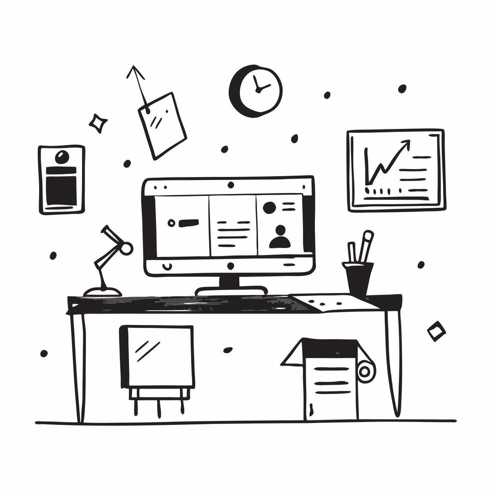Home office space concept as A modern home office space highlighting the functionality and appeal of having a dedicated workspace in a home for sale in Photo Stock Concept v1 vector