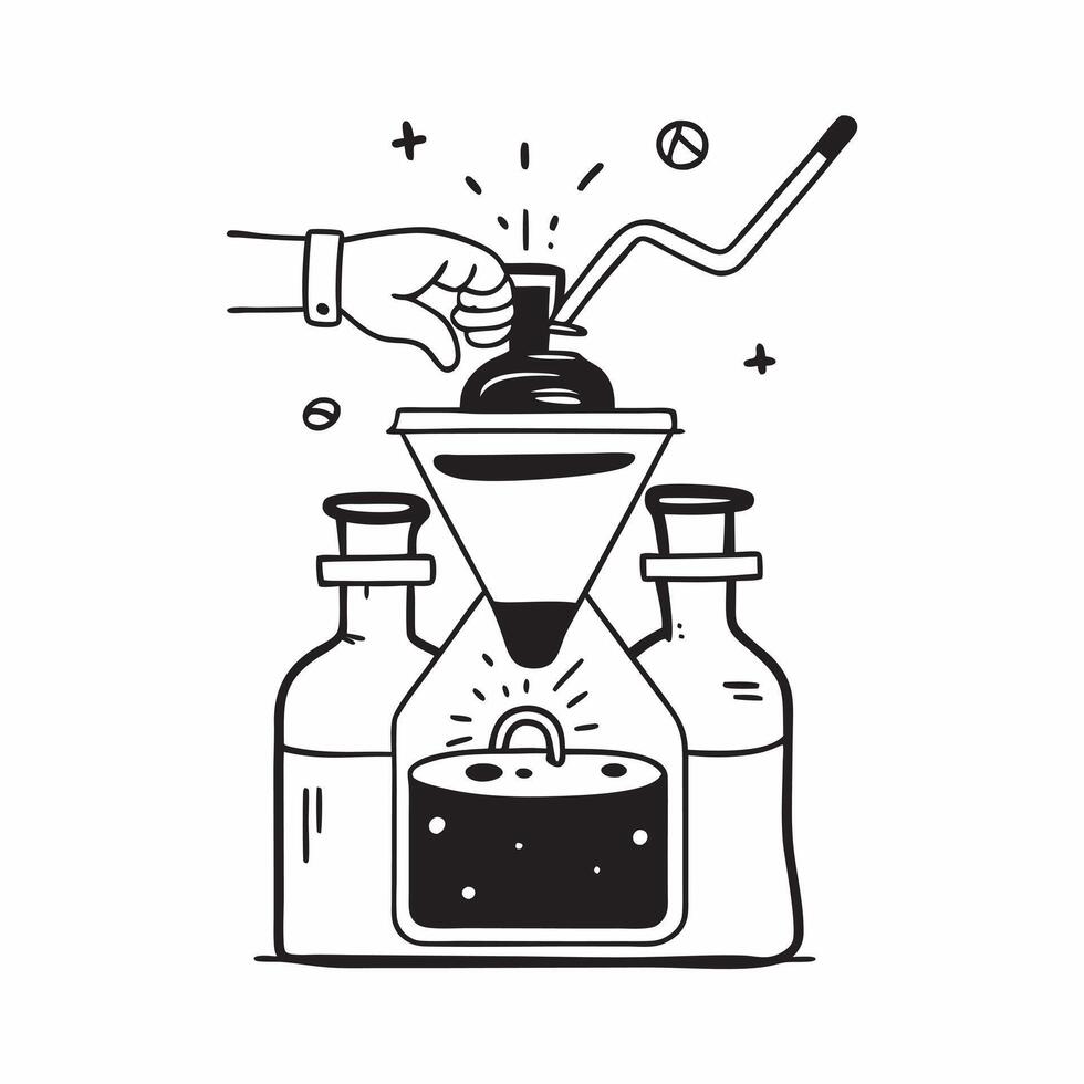 Home brewing beer concept as A man home brewing beer highlighting the creativity chemistry and enjoyment involved in this satisfying hobby in Photo Stock Concept v1 vector