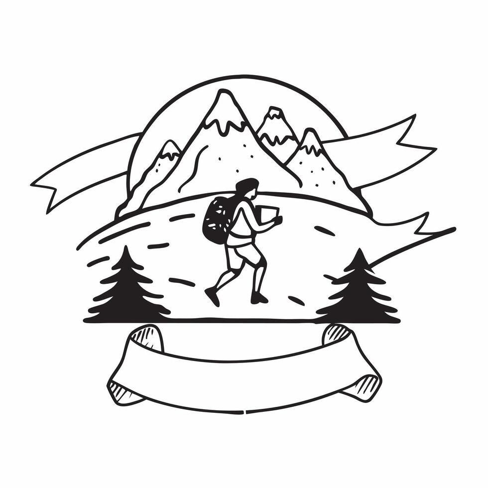 Hiking in a forest concept as A woman hiking in a forest emphasizing the adventure physical challenge and connection to nature involved in this popular hobby in Photo Stock Concep v1 vector