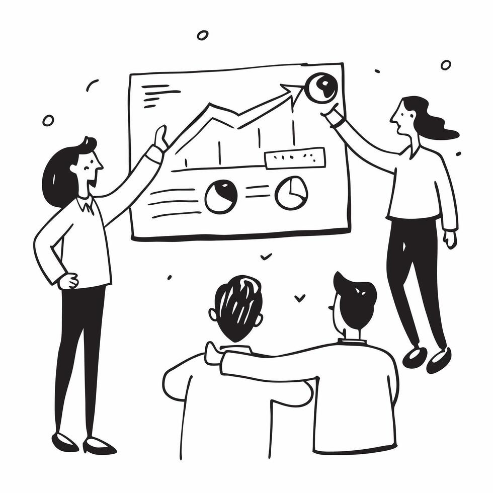 Holographic financial presentations concept as Business professionals using holographic displays for financial presentations showcasing innovative communication in the financial se v1 vector