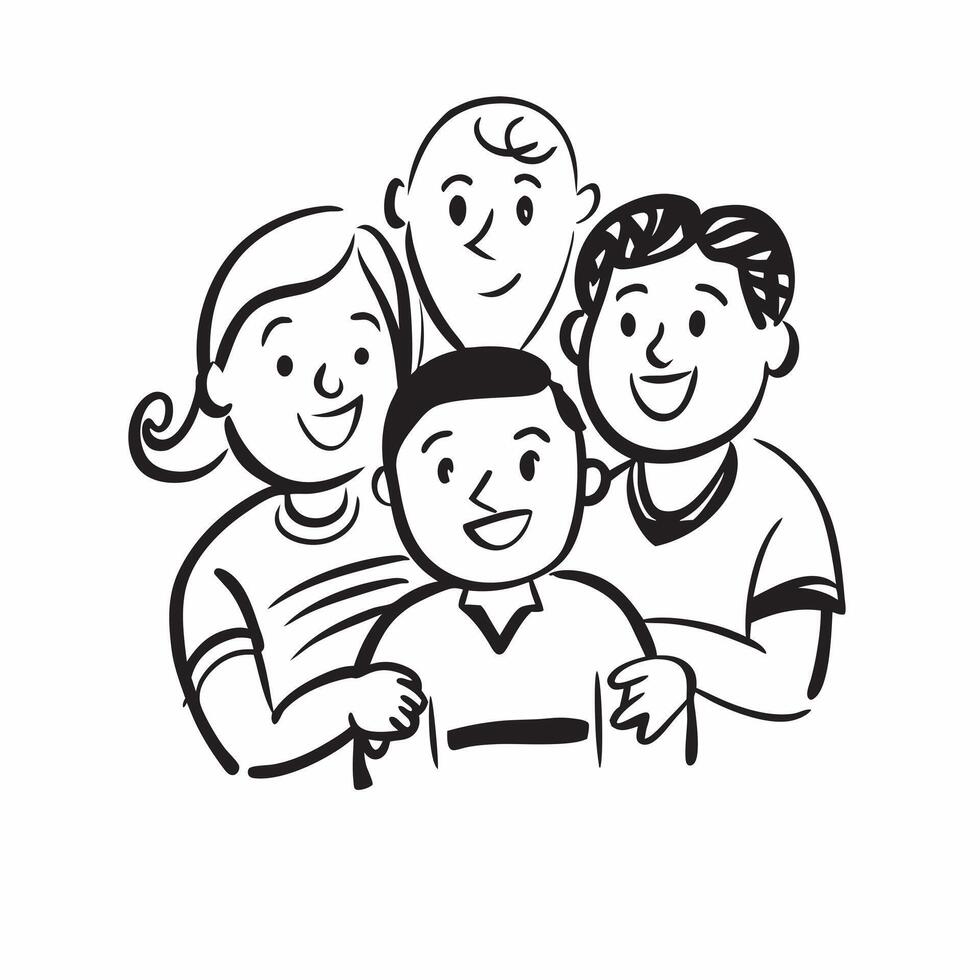 Happy family isolated on white background concept as A happy family isolated on a white background showcasing unity love and togetherness Perfect for family lifestyle or health th v1 vector