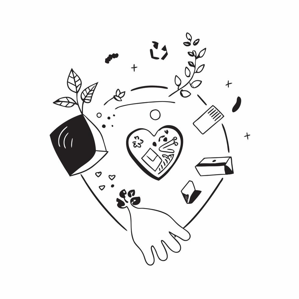 Hand with green leaves icon concept as An icon of a hand holding green leaves representing care for the environment and sustainable living practices in Photo Stock Concept Clean Version 2 vector
