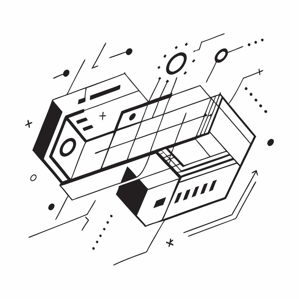 Glossy transportation grid concept as Abstract digital art featuring a glossy transportation grid representing the structured and innovative aspects of transportation technology i v1 vector