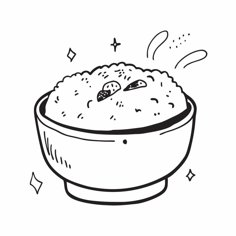 Glossy Spanish rice pudding arroz con leche concept as Glossy and creamy Spanish rice pudding arroz con leche topped with a sprinkle of cinnamon served in an elegant bowl perfect f v1 vector