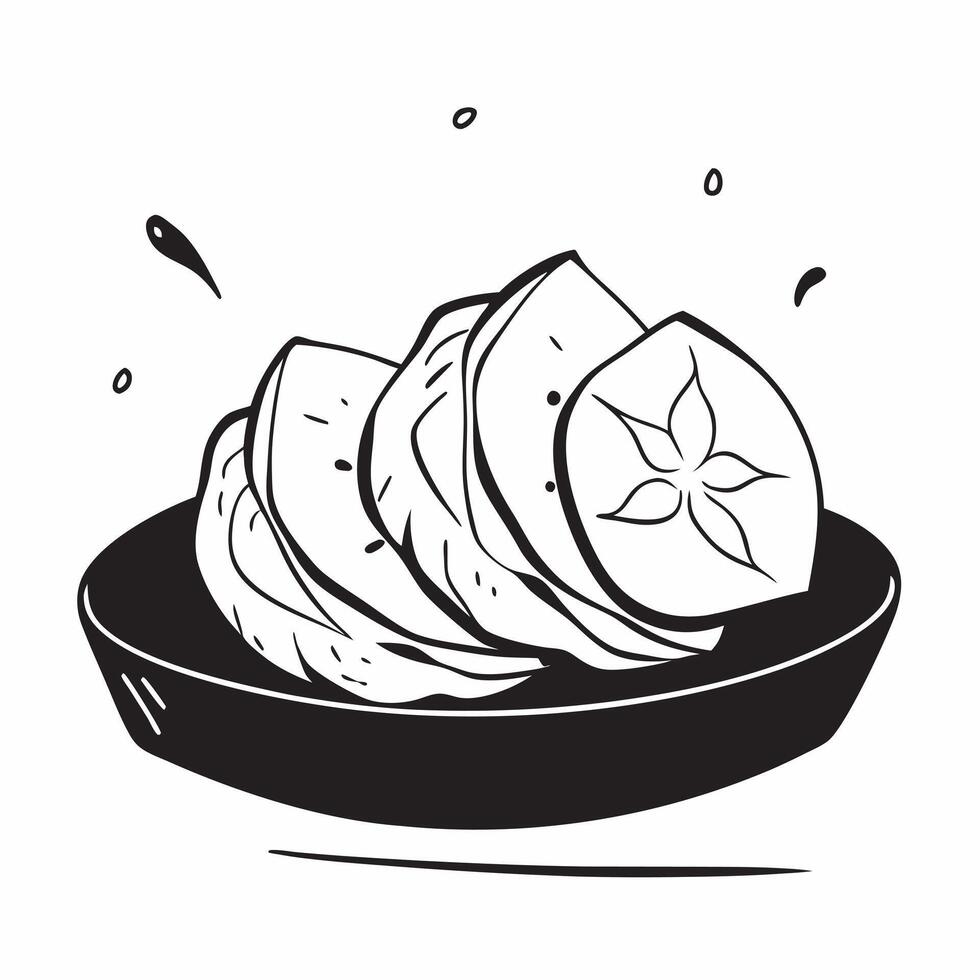 Glossy Iberico ham slices concept as Thin glossy slices of Iberico ham arranged on a sleek black platter showcasing the rich marbling and luxurious texture of this Spanish delicacy v1 vector