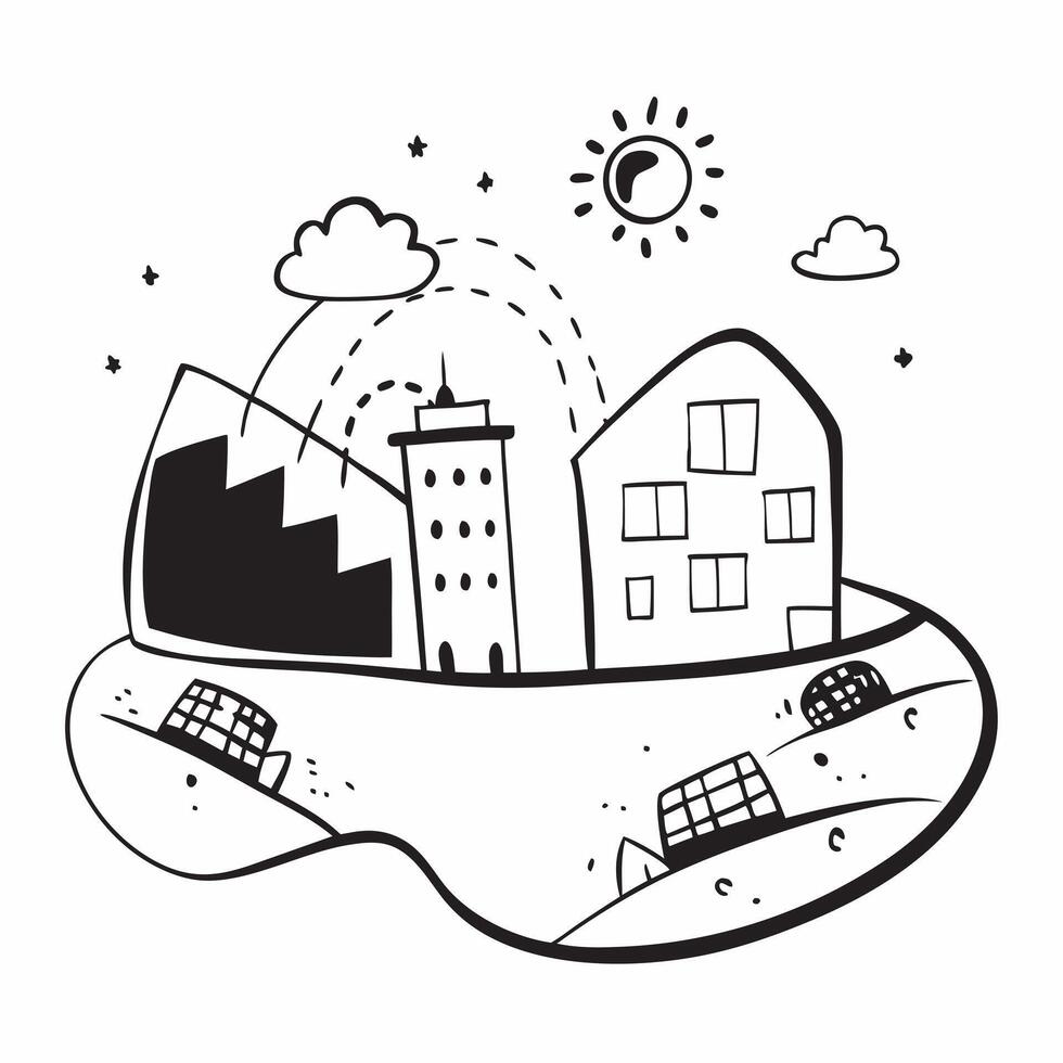 Glossy eco friendly cityscape concept as High resolution image of a glossy cityscape featuring green buildings solar panels and lush parks symbolizing zero carbon emissions and sus v1 vector