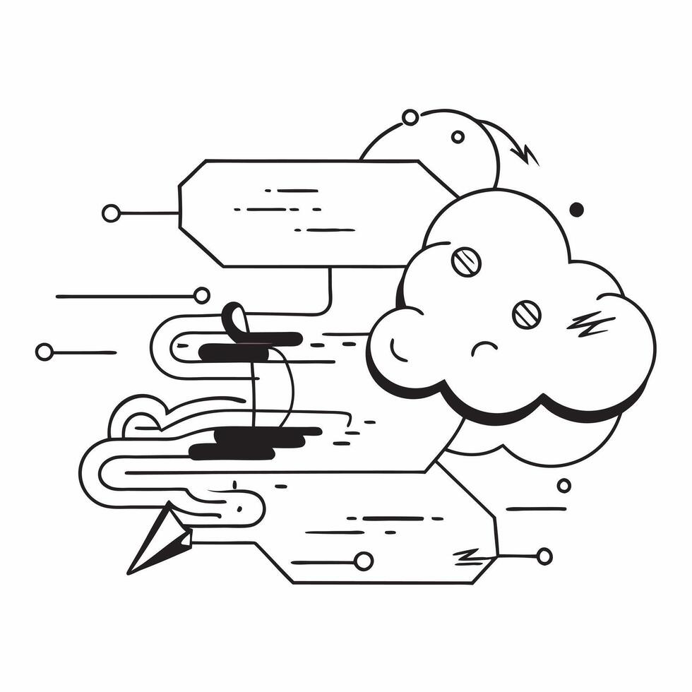 Glossy cyber innovation clouds concept as Abstract digital art with glossy cyber innovation clouds representing the expansive and innovative nature of cyber security technology in v1 vector
