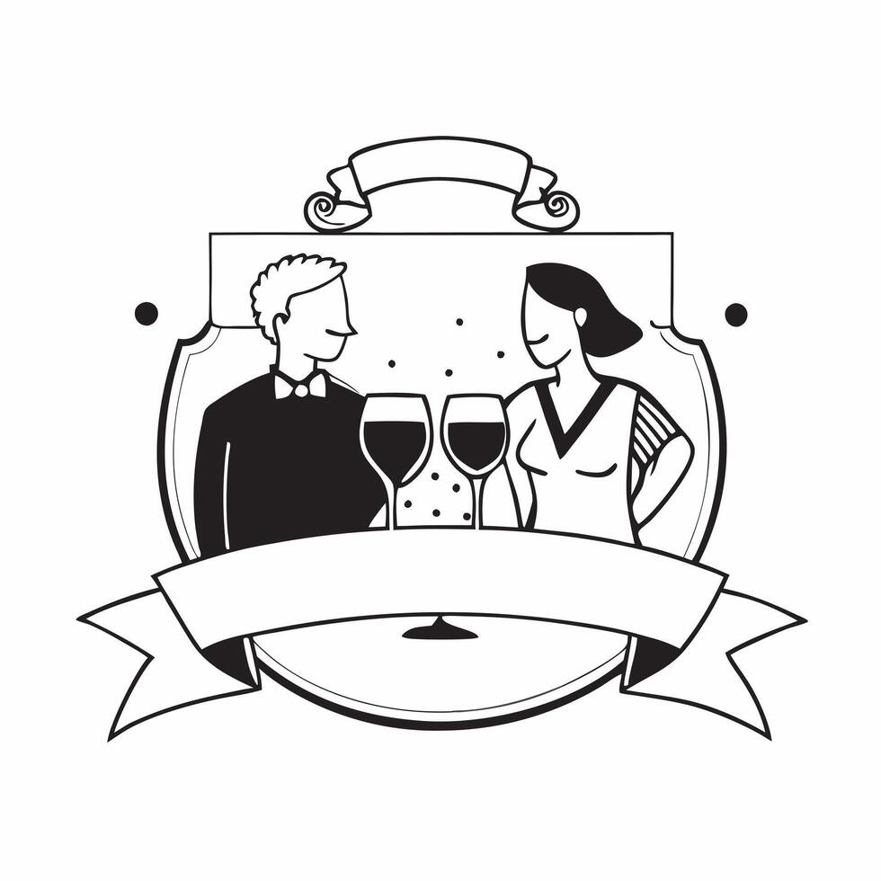 Glossy couple dinner charm concept as Digital art showcasing a glossy couple dinner charm representing the romantic and elegant setting of a couples dinner in Photo Stock Concept v1 vector