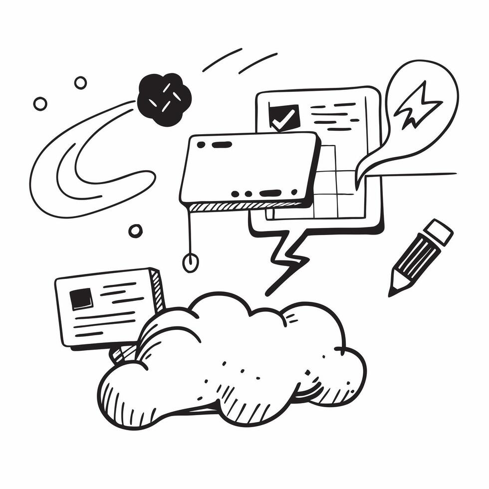 Glossy collaboration innovation clouds concept as Abstract digital art with glossy collaboration innovation clouds representing the expansive and innovative nature of workshop tech v1 vector