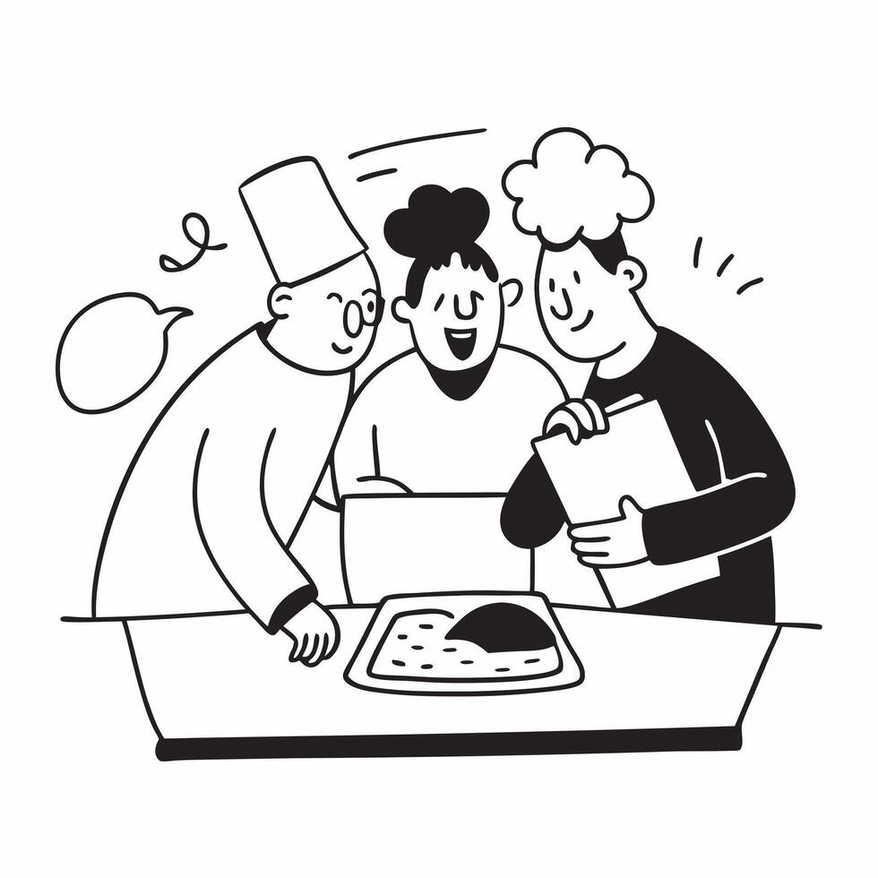 Friends cooking together in the kitchen concept as Friends cooking together in the kitchen symbolizing the joy and bonding of creating meals and sharing experiences in Photo Stock v1 vector