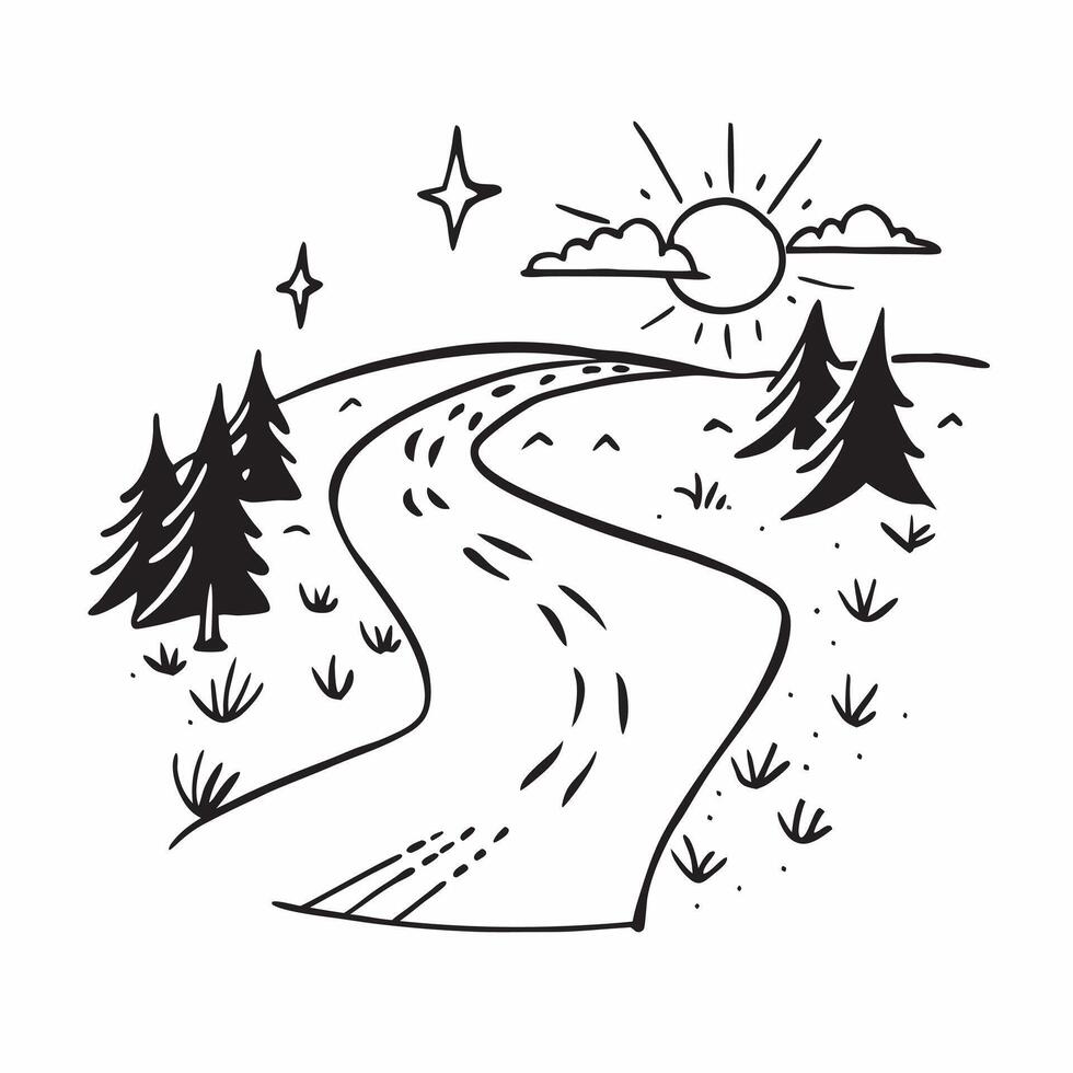 Forest trail with sunlight concept as High resolution image of a forest trail illuminated by sunlight with a glossy backdrop symbolizing the serenity and beauty of nature experienc Clean Version 2 vector