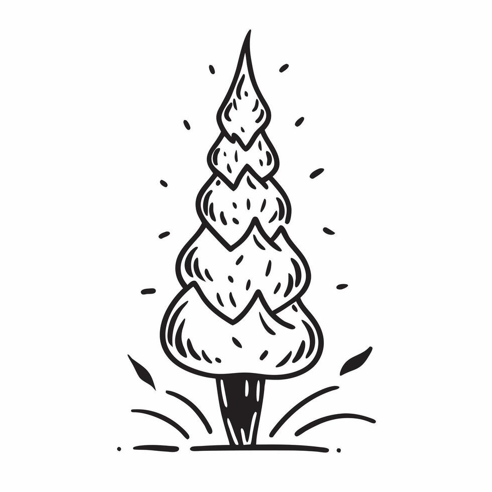 Fir tree isolated on white background concept as A classic fir tree isolated on a white background featuring its dense needle like leaves and conical shape perfect for holiday natu Clean Version 2 vector