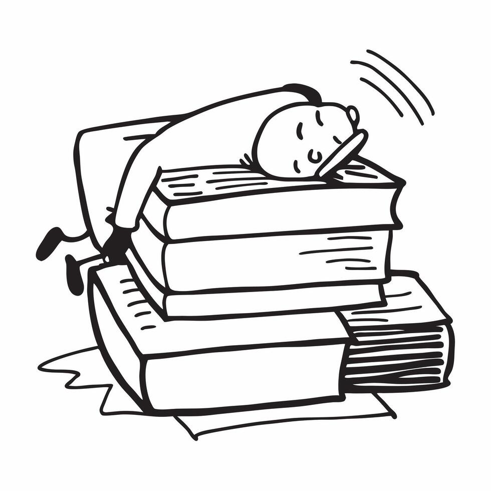 Financial analyst asleep on spreadsheets concept as A financial analyst asleep on spreadsheets in their office illustrating the meticulous and exhausting nature of financial analys Clean Version 2 vector
