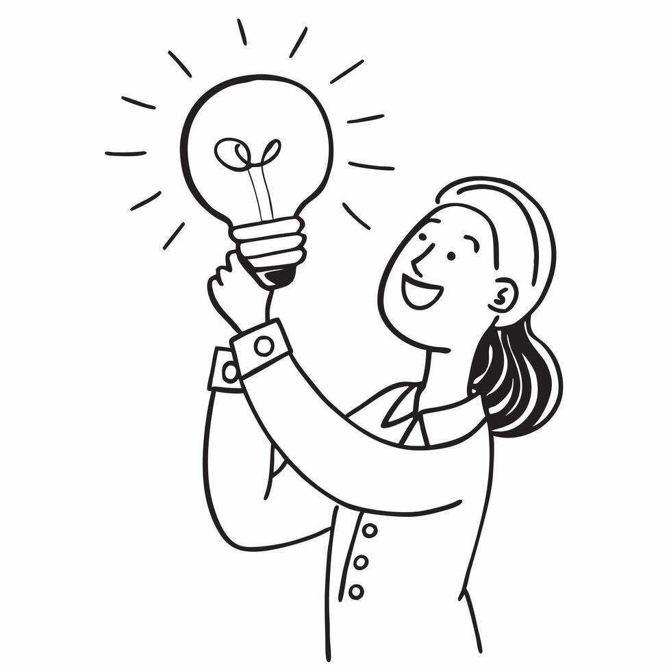 Female entrepreneur with light bulb concept as A female entrepreneur holding a light bulb symbolizing the power of new ideas in driving her business forward in Photo Stock Concept v1 vector