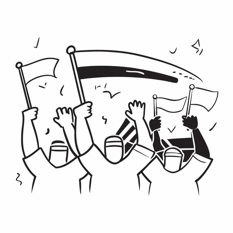 Fans waving flags at an international soccer match concept as Passionate fans waving their countrys flags and cheering during an intense international soccer match Perfect for con v1 vector