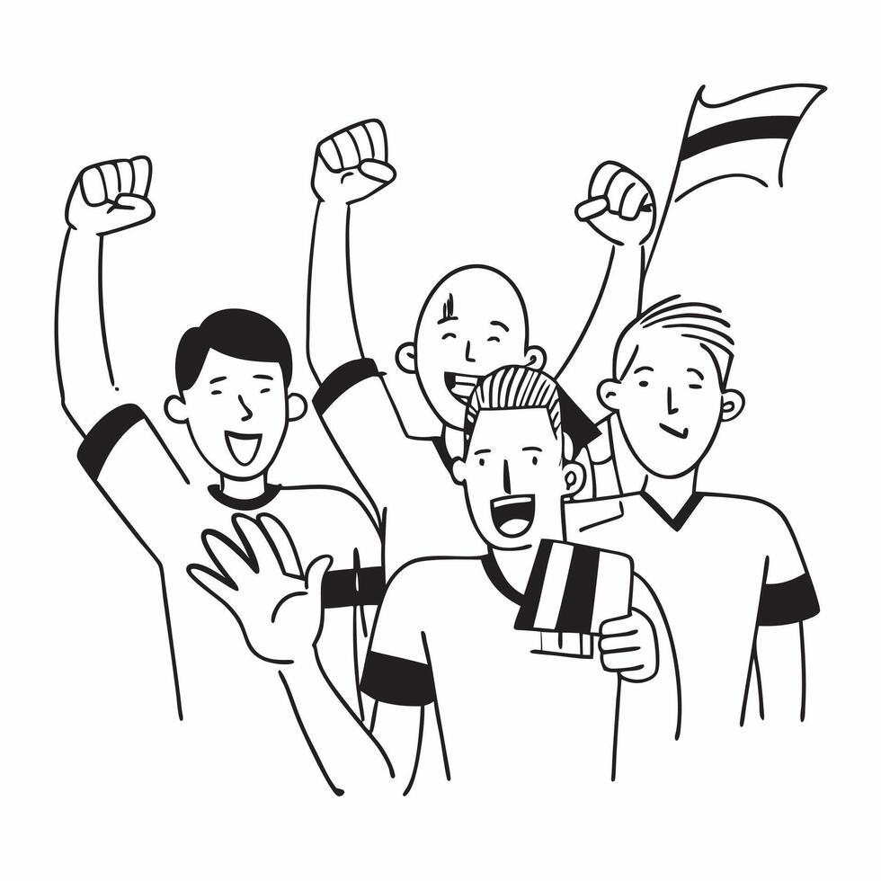 Fans with face paint cheering at a sports event concept as A group of fans with colorful face paint and team jerseys cheering energetically at a sports event Ideal for content abo v1 vector