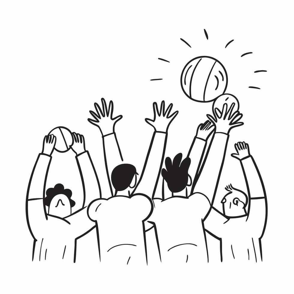 Fans cheering at a volleyball game concept as A group of fans energetically cheering and clapping during a thrilling volleyball game Perfect for content about sports fan excitemen v1 vector