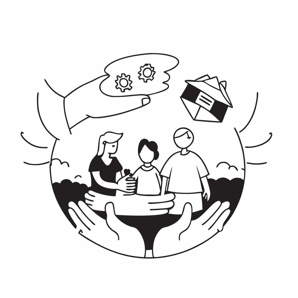 Family on a picnic in the park concept as A family enjoying a picnic in the park highlighting the security and peace of mind that life insurance provides ensuring their future and v1 vector