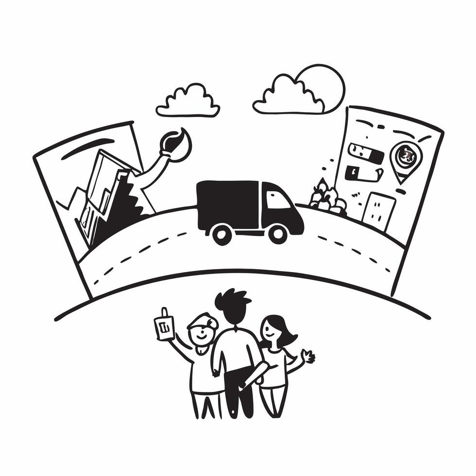 Family enjoying a road trip with scenic stops concept as A family on a road trip making scenic stops taking photos and enjoying the beautiful landscapes representing the adventure v1 vector