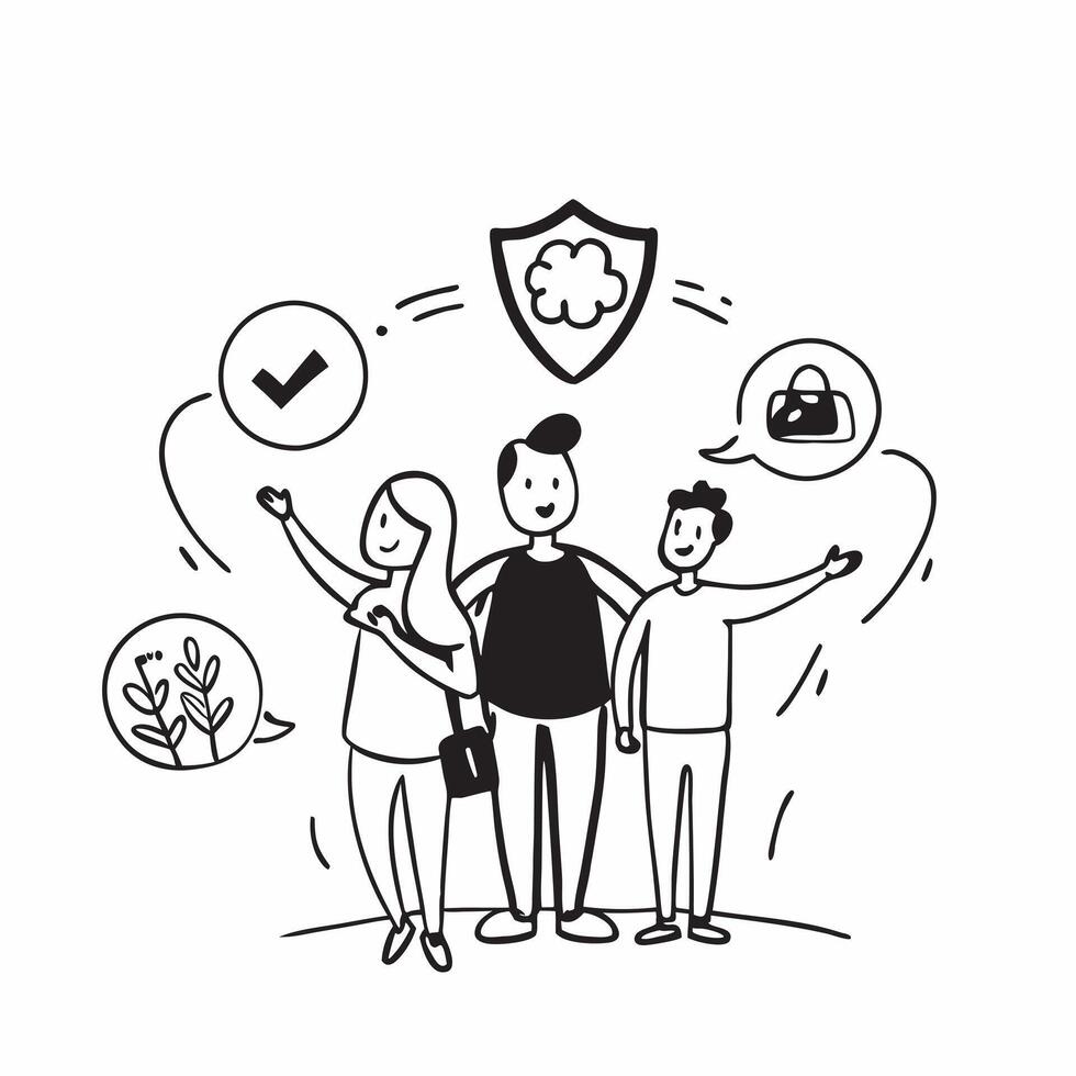 Family enjoying a holiday together concept as A family enjoying a holiday together emphasizing the peace of mind and security that life insurance brings ensuring their future is pr v1 vector