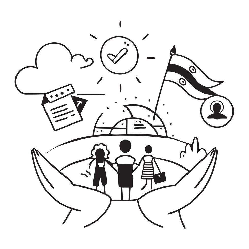 Family at a beach vacation concept as A family enjoying a beach vacation emphasizing the peace of mind and security that life insurance brings ensuring their future and happiness a v1 vector
