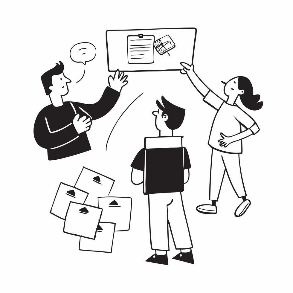 Facilitator leading a collaborative workshop session concept as A facilitator leading a collaborative workshop session emphasizing guidance group interaction and active participati v1 vector