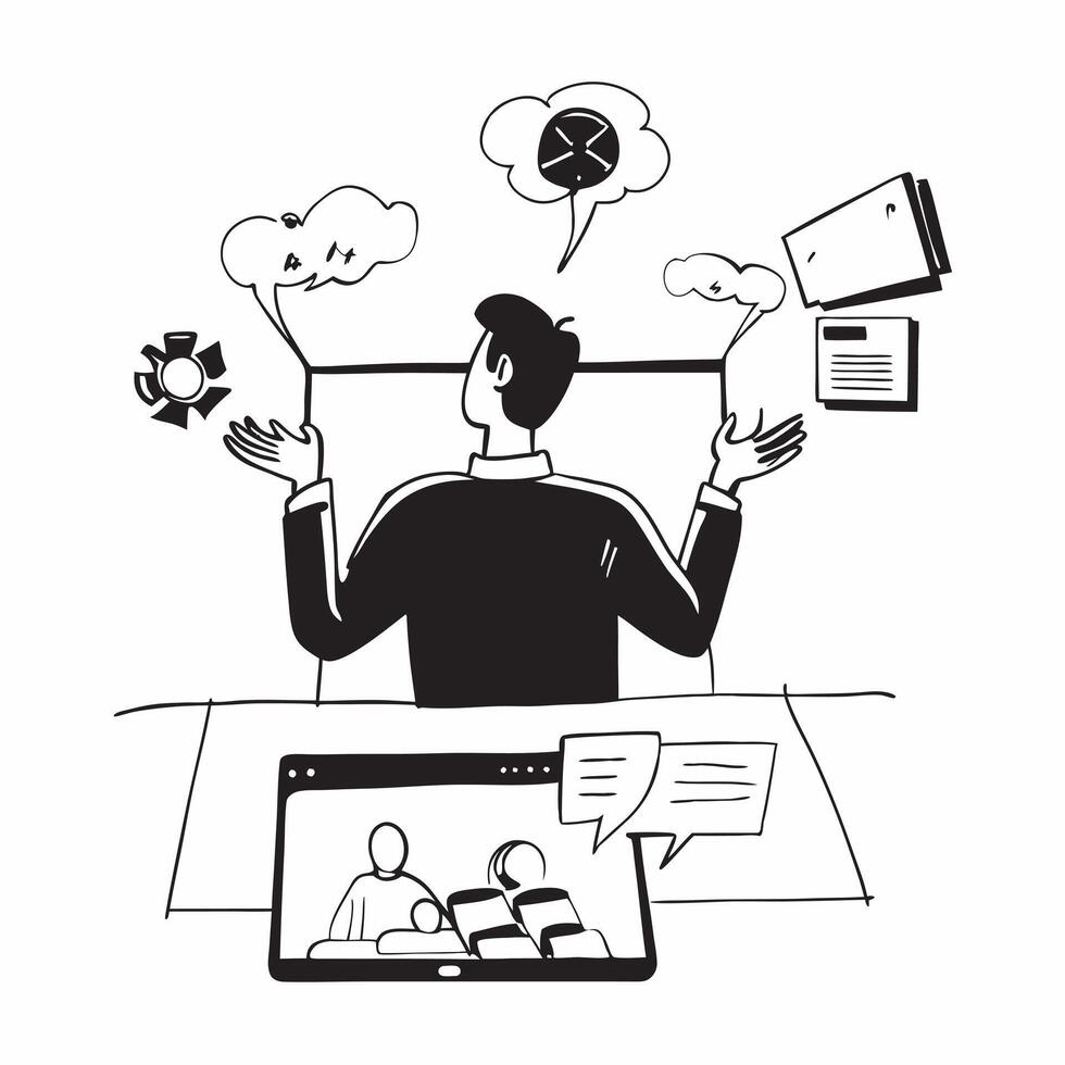 Entrepreneur conducting a virtual meeting from a rooftop terrace concept as An entrepreneur conducting a virtual meeting from a rooftop terrace highlighting the flexibility and mod v1 vector