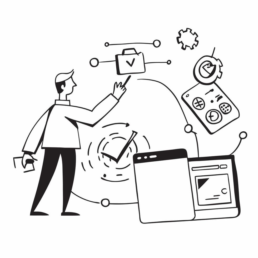 Engineer working on IoT devices concept as An engineer working on Internet of Things IoT devices showcasing the integration of IoT in digital transformation in Photo Stock Concept v1 vector